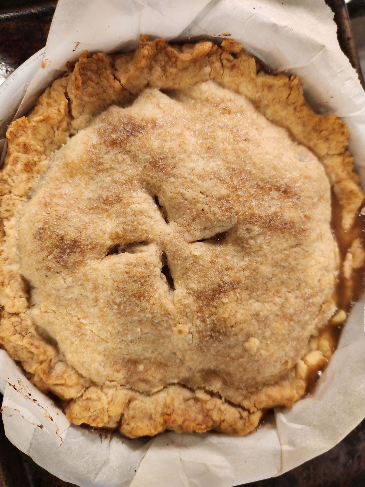 Rustic double-crust apple pie